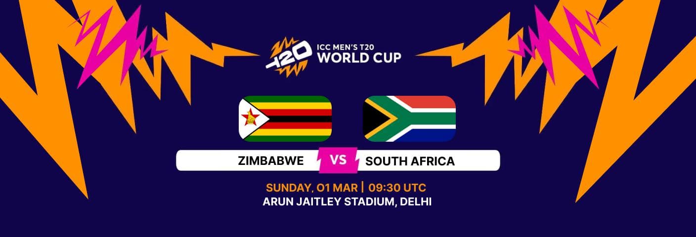 Zimbabwe vs South Africa ICC MENS T20 WORLD CUP 2026 T20I