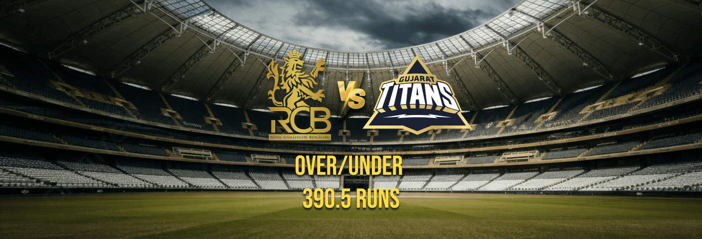 IPL: RCB vs. GT, Over/Under 390.5 Runs on May 26