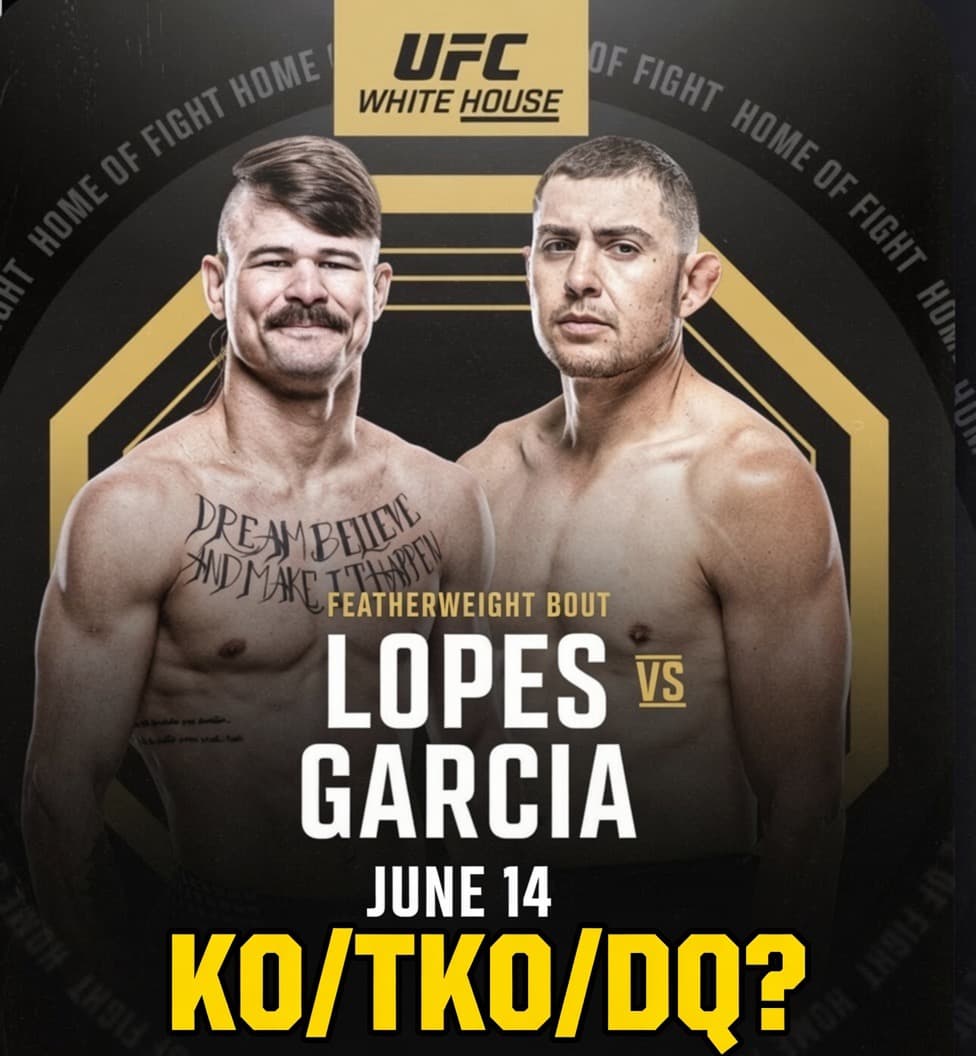 Lopes vs Garcia fight concludes with KO/TKO/DQ on June 14, 2026.