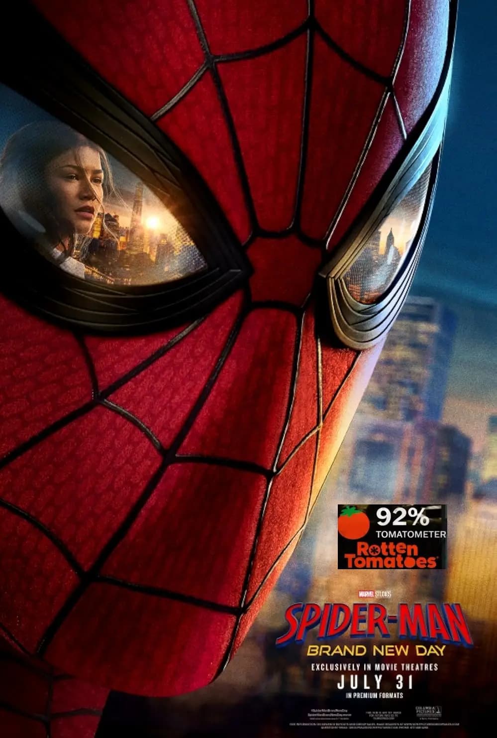 Spider-Man: Brand New Day Tomatometer 92%+ on July 31, 2026.