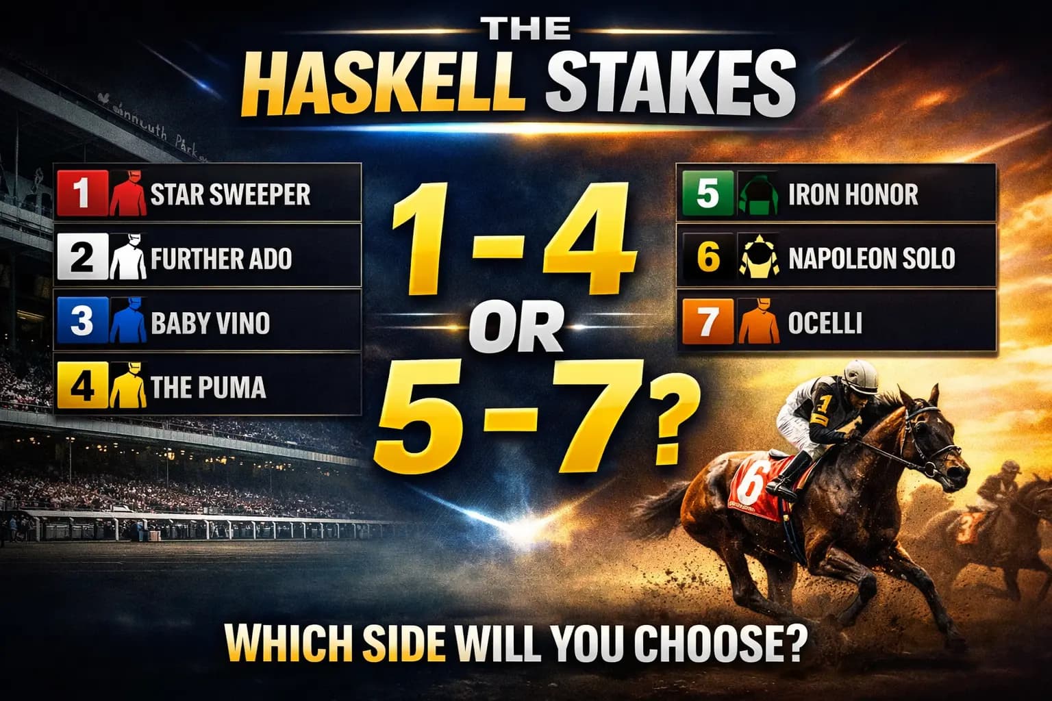 Horses 1-4 triumph in The Haskell Stakes 2026.