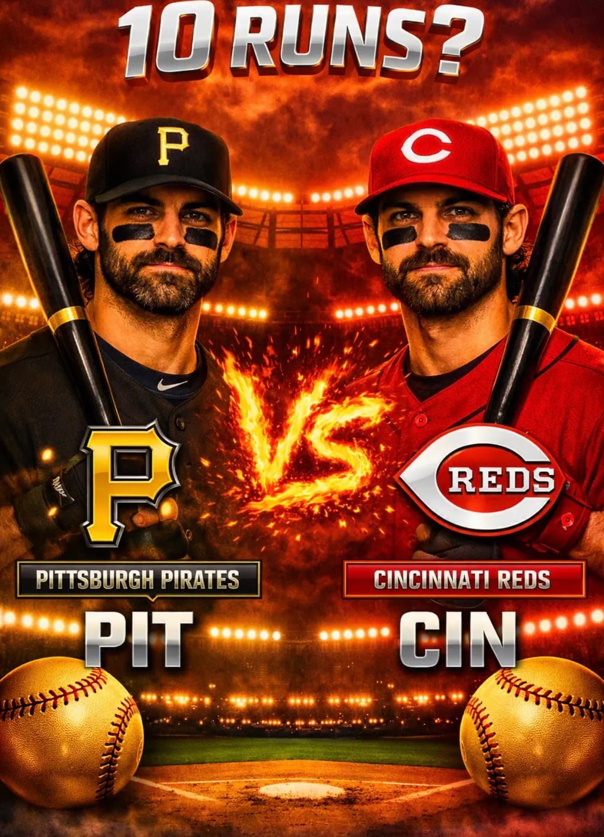 Pirates and Reds to score 10+ combined runs on July 30, 2026