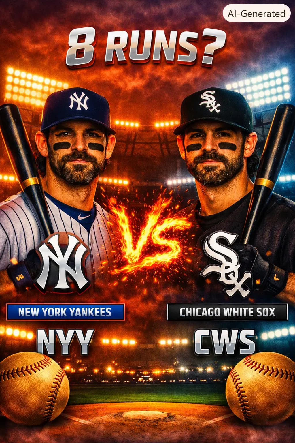 Yankees & White Sox total runs in their July 29, 2026 game will be 8 or more.