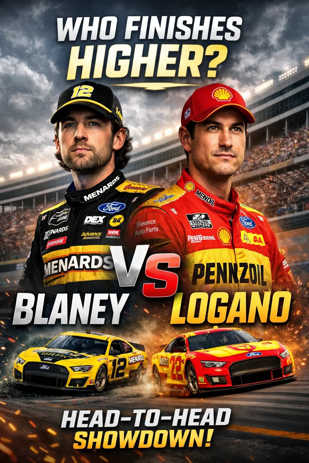 Ryan Blaney finishes higher than Joey Logano in Quaker State 400 on July 12, 2026.